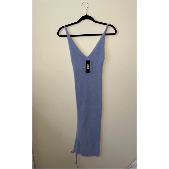 Fashion Nova Light Blue Fuzzy Sweater Dress - Picture 4 of 7